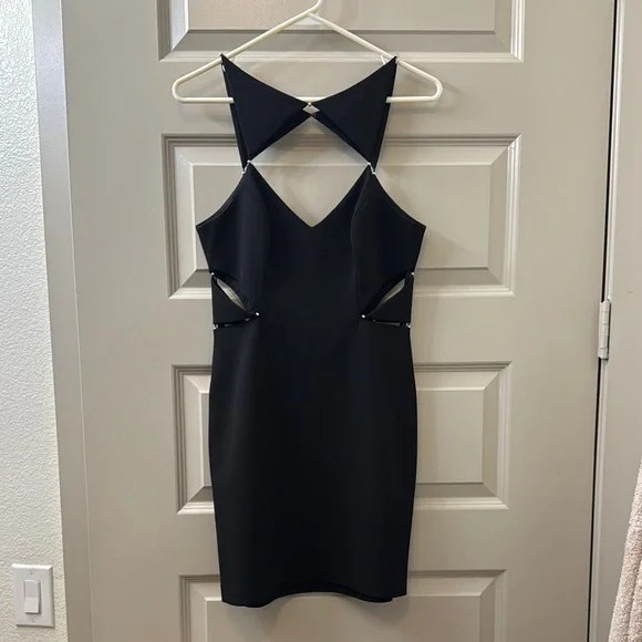 BCBGMaxAzria | Dresses | Bcbg Black Minidress With Silver Detail | Poshmark